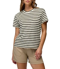prAna Everyday Stripe Print Short Sleeve Relaxed Fit Tee