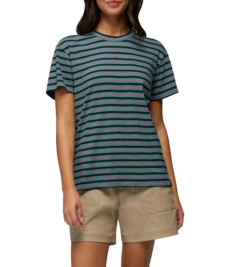 prAna Everyday Stripe Print Short Sleeve Relaxed Fit Tee