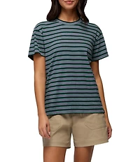 prAna Everyday Stripe Print Short Sleeve Relaxed Fit Tee