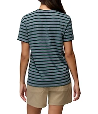 prAna Everyday Stripe Print Short Sleeve Relaxed Fit Tee