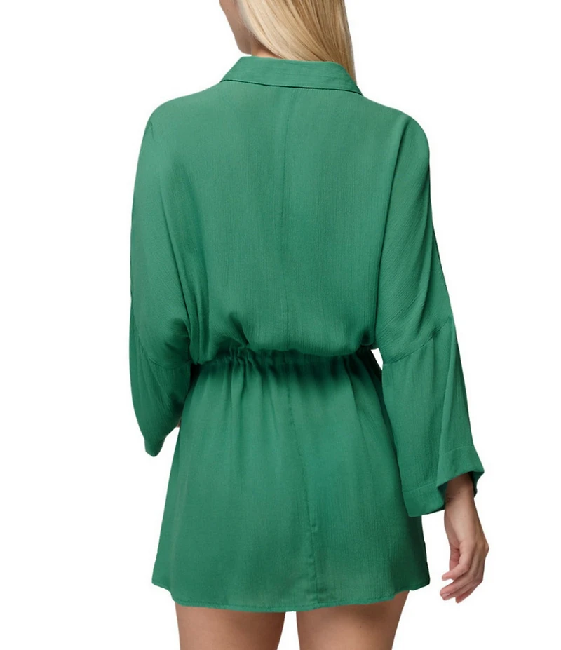 prAna Fernie Point Collar Button Front Shirt Dress Swim Cover-Up