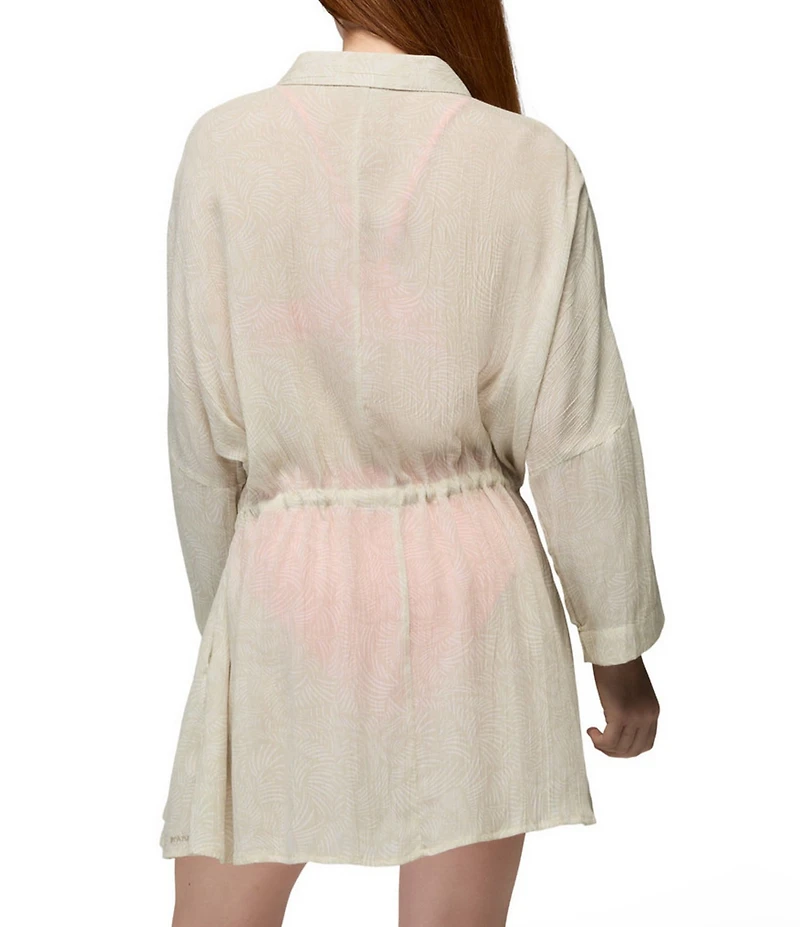 prAna Fernie Point Collar Button Front Shirt Dress Swim Cover-Up