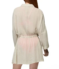 prAna Fernie Point Collar Button Front Shirt Dress Swim Cover-Up