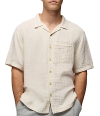 prAna Hideaways Organic Cotton Short Sleeve Woven Camp Shirt