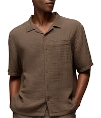 prAna Hideaways Organic Cotton Short Sleeve Woven Camp Shirt