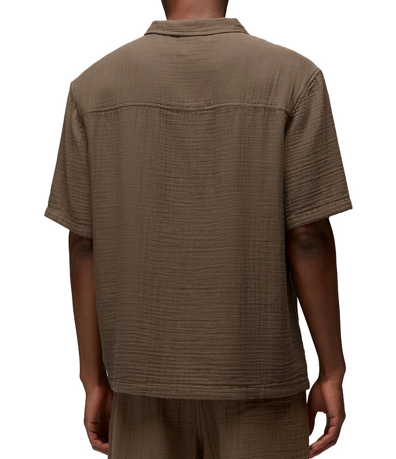 prAna Hideaways Organic Cotton Short Sleeve Woven Camp Shirt