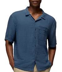 prAna Hideaways Organic Cotton Short Sleeve Woven Camp Shirt