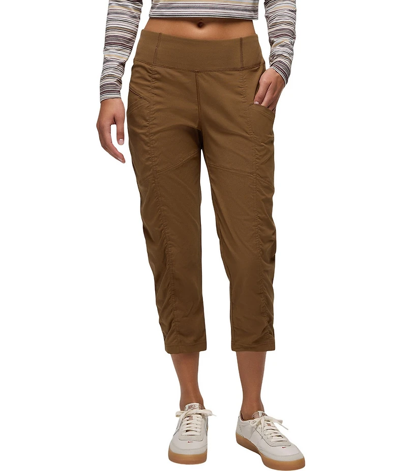 prAna Koen Mid Rise Slim Straight Leg Pull-On Capri Pants