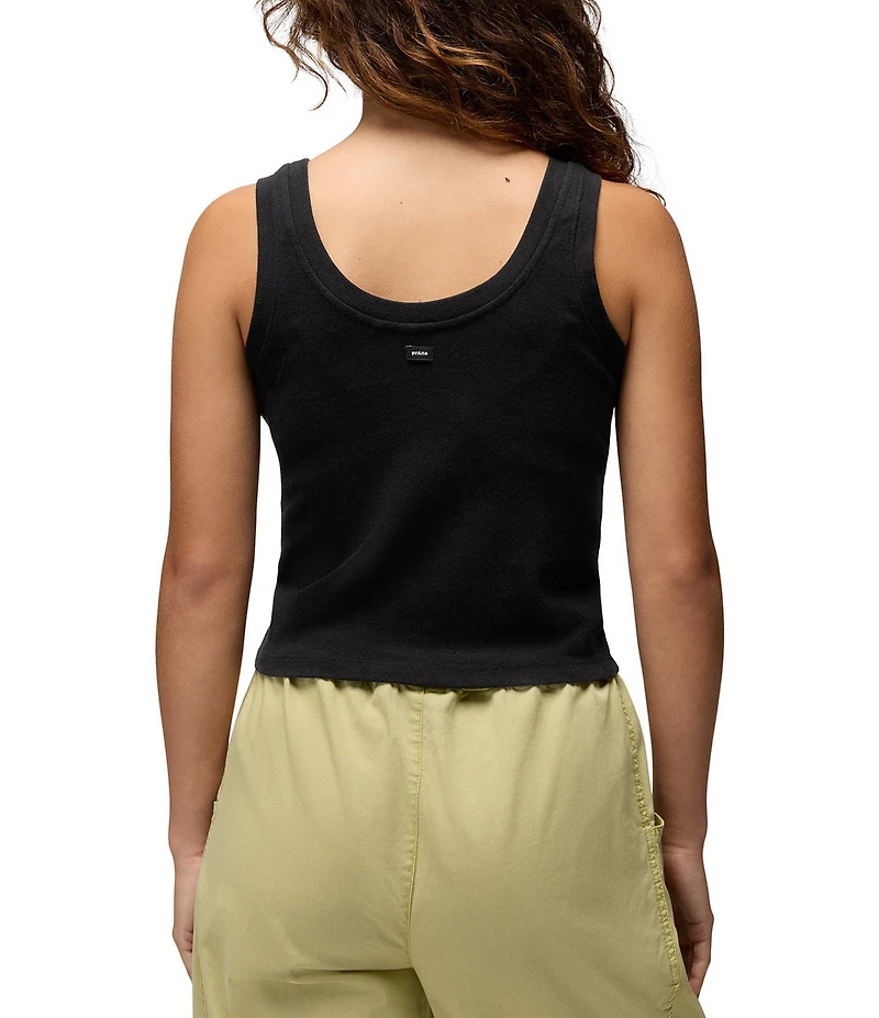 prAna Lotus Soft Stretch Banded Crew Neck Sleeveless Tank Top