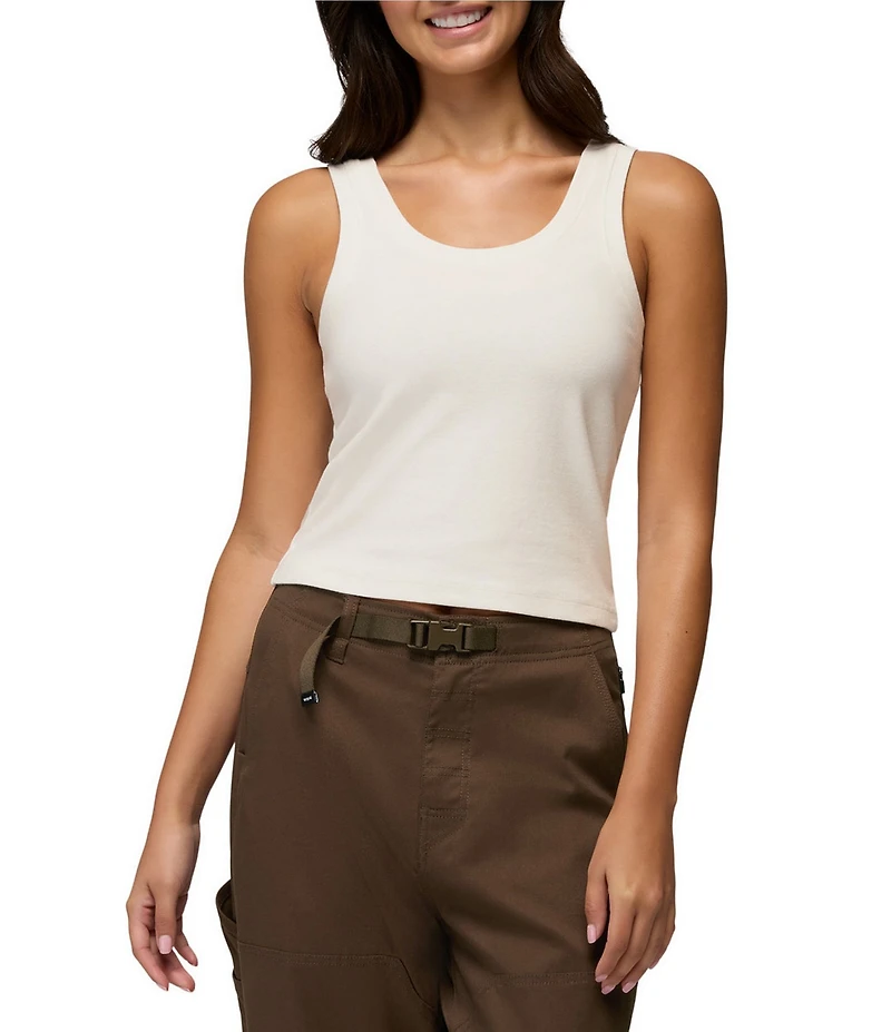 prAna Lotus Soft Stretch Banded Crew Neck Sleeveless Tank Top