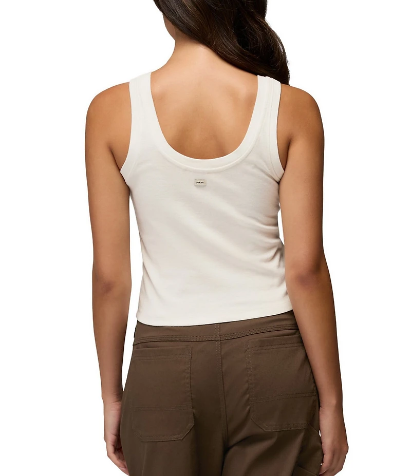 prAna Lotus Soft Stretch Banded Crew Neck Sleeveless Tank Top