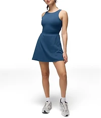 prAna Luxara Balance Lightweight Stretch High Neck Fit & Flare Dress
