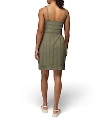 prAna Ocean Hills Seersucker Stripe Mesh Square Neck Dress