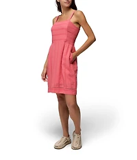 prAna Ocean Hills Seersucker Stripe Mesh Square Neck Dress