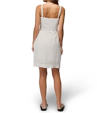 prAna Ocean Hills Seersucker Stripe Mesh Square Neck Dress
