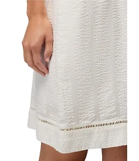 prAna Ocean Hills Seersucker Stripe Mesh Square Neck Dress