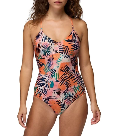 prAna Reef Break Tie Back V-Neck One Piece Swimsuit