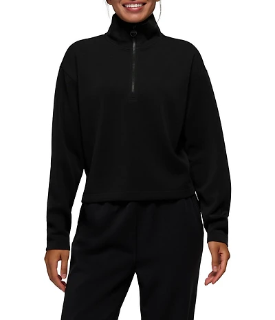 prAna Shea Soft Double Knit Mock Neck Half Zip Pullover