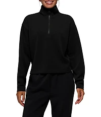 prAna Shea Soft Double Knit Mock Neck Half Zip Pullover