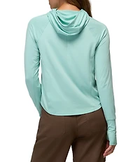 prAna Sol Searcher Sun Stretch Jersey Knit Long Sleeve Hoodie Crop Top