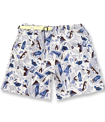 prAna Stretch Zion Printed Pull-On 7#double; Inseam Shorts