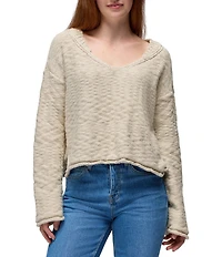prAna Sunshine Sunset Organic Cotton Jersey Rib Knit V-Neck Sweater