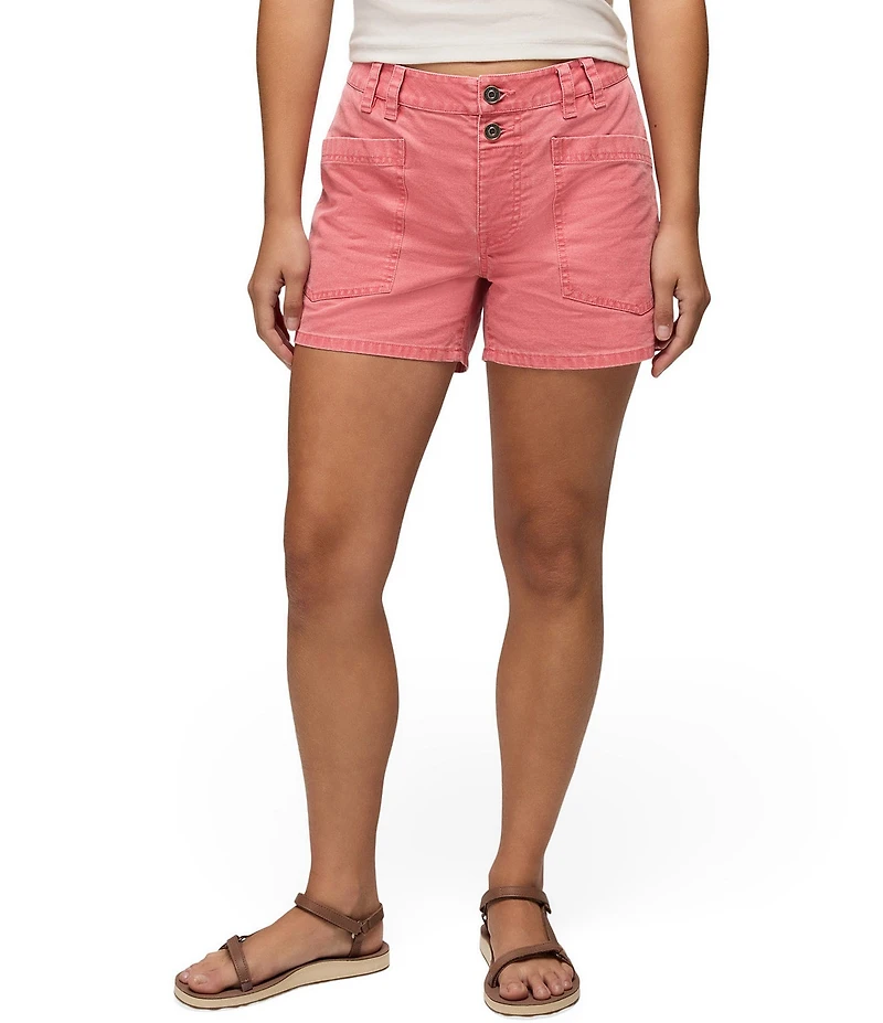 prAna Suton Organic Cotton Slub Texture Mid Rise Utility Shorts