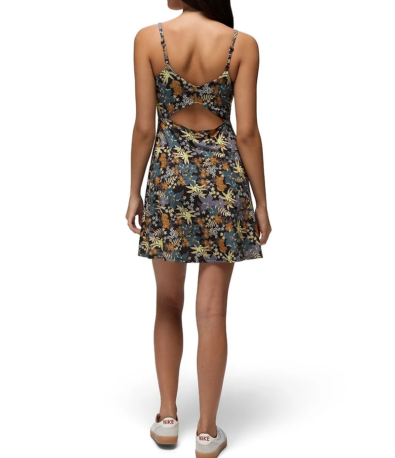 prAna Wistful Winds Tank Black Summer Nights Printed V-Neck Fit & Flare Dress