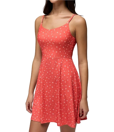 prAna Wistful Winds Tank Lychee Spring Fling Printed V-Neck Fit & Flare Dress
