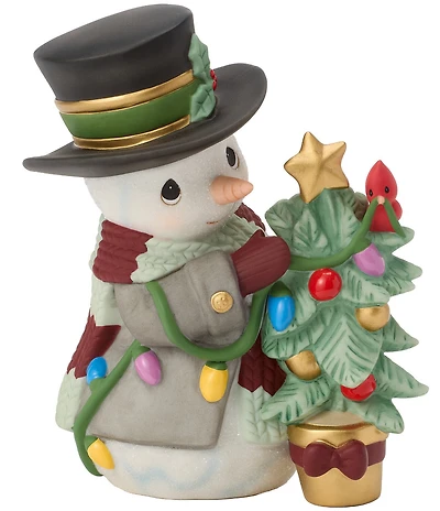 Precious Moments 17th Annual Snowman With Tree Figurine