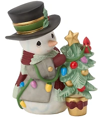 Precious Moments 17th Annual Snowman With Tree Figurine