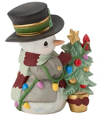 Precious Moments 17th Annual Snowman With Tree Figurine