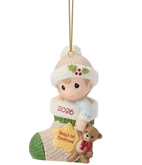 Precious Moments Baby's First Christmas Dated 2026 Baby Boy Hanging Ornament