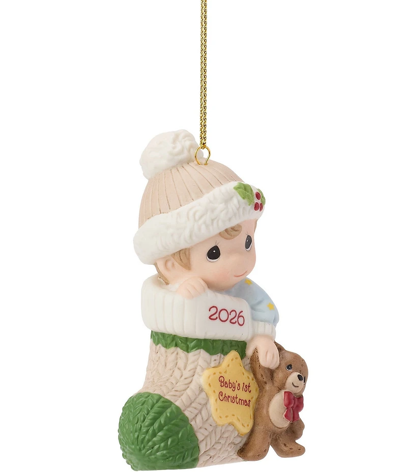Precious Moments Baby's First Christmas Dated 2026 Baby Boy Hanging Ornament