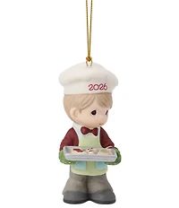 Precious Moments #double;Baking Sweet Memories#double; Dated 2026 Boy With Cookie Tray Hanging Ornament