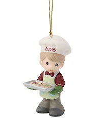 Precious Moments #double;Baking Sweet Memories#double; Dated 2026 Boy With Cookie Tray Hanging Ornament