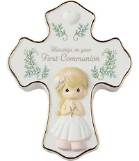 Precious Moments Blessings On Your First Communion Girl Cross-Shaped Rosary Box With Rosary