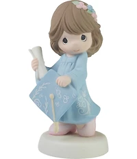Precious Moments Brunette Graduation Girl Porcelain Figurine