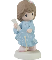 Precious Moments Brunette Graduation Girl Porcelain Figurine