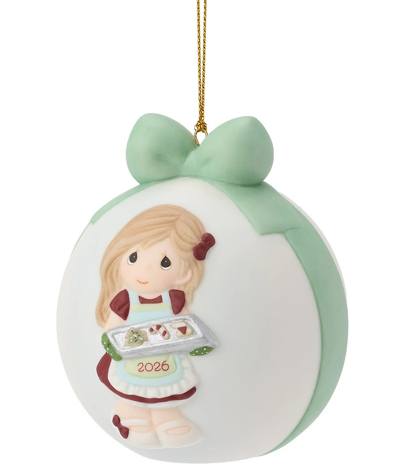 Precious Moments Dated 2026 Girl With Cookie Tray Ball Ornament