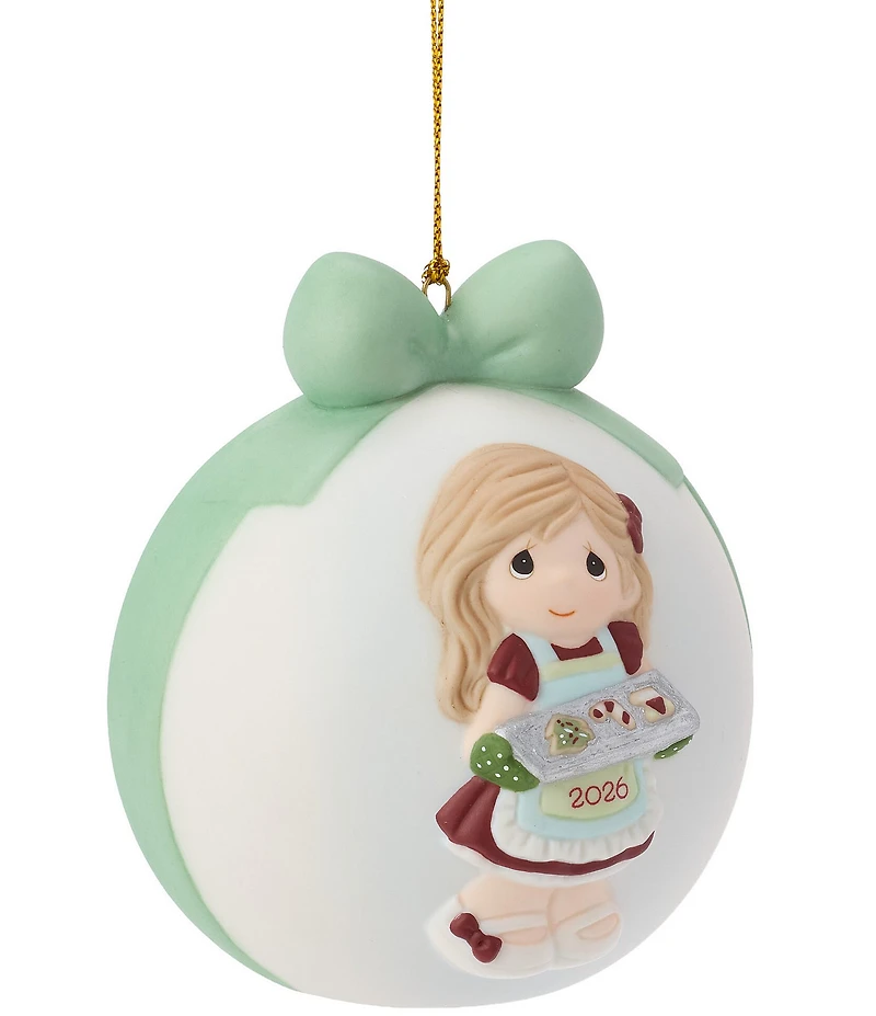 Precious Moments Dated 2026 Girl With Cookie Tray Ball Ornament