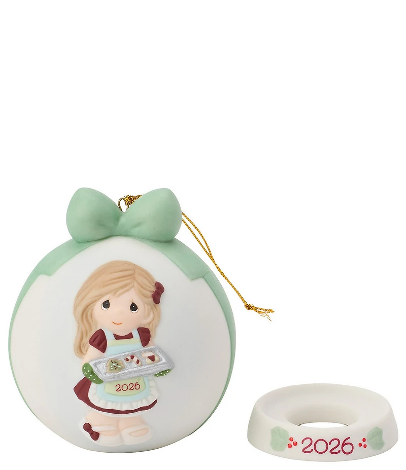 Precious Moments Dated 2026 Girl With Cookie Tray Ball Ornament