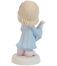 Precious Moments Graduation Blonde Girl With Blue Gown Porcelain Figurine