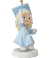 Precious Moments Graduation Blonde Girl With Cross Porcelain Figurine