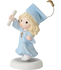 Precious Moments Graduation Blonde Girl With Cross Porcelain Figurine