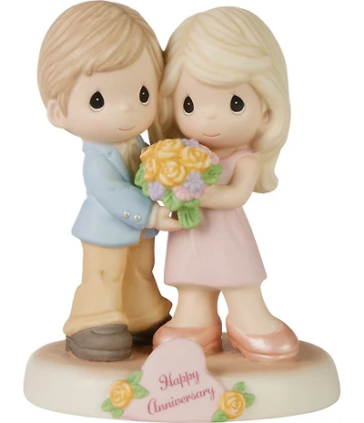 Precious Moments #double;Happy Anniversary#double; Our Love Will Bloom Forever Porcelain Figurine