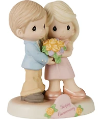 Precious Moments #double;Happy Anniversary#double; Our Love Will Bloom Forever Porcelain Figurine