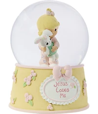Precious Moments #double;Jesus Loves Me#double; Baby Girl With Bunny Snow Globe
