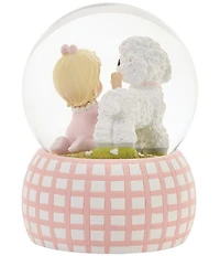 Precious Moments #double;Jesus Loves Me#double; Baby Girl with Lamb Snow Globe
