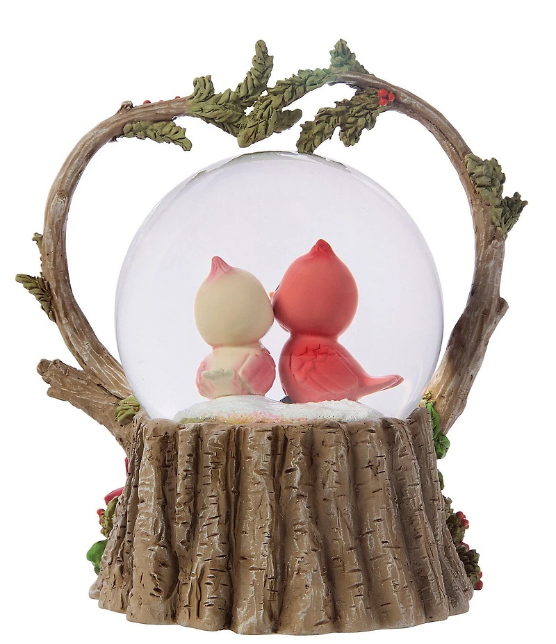 Precious Moments #double;Let Heaven And Nature Sing#double; Cardinal Couple Musical Snow Globe